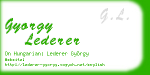 gyorgy lederer business card
